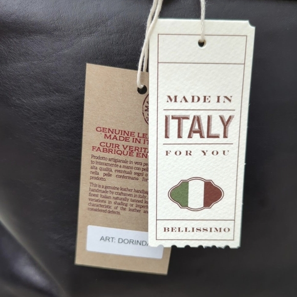 ANNA PAOLA Made In Italy Leather Woven Flap Satchel - Picture 10 of 14